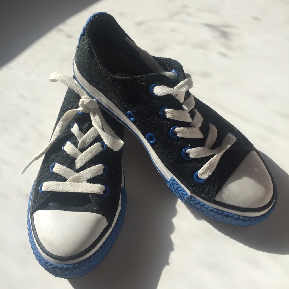 [Converse] black blue shoes sneaks kid’s 12